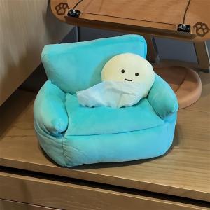 Cute Cartoon Plush Tissue Box Home Decorative Storage Bag Rectangular Shape No Dust Design Top Opening Installation Required