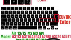 Compatible Keyboard Cover for 2026 MacBook Air 13.6 M5 M3 A3240 A3113 MacBook Pro14 16 M4 A3185 A3401 A3403 A2991 with Touch ID