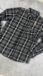 Kemeja lengan panjang anak cowok usia 15 tahun bahan katun flanel motif kotak kotak