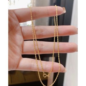 COD PAWNABLE 18K Saudi Gold Rope Chain Necklace(Lightweight) manipis)