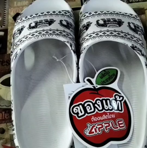 รองเท้าลายช้าง Red Apple(เรดแอปเปิ้ล) รุ่น BG3655-ลายช้าง สีดำสีขาว