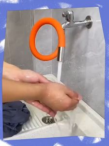 Kitchen Faucet Extension Universal 4-Point Interface Bathroom Splash Proof Resistant Lengthening Water Pipe Hose