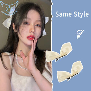 Jisoo Same Black Silk Bow Hairpin French Girl Hairpin Bangs Top Hairclip Jewelry Hair Clip for Women