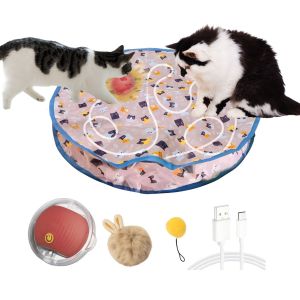 1 pcs Rechargeable Hide & Seek Pet Toy for Cats & Dogs - Interactive Rolling Balls Play Set for Exercise & Entertainment