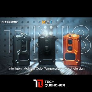 Nitecore Tini3 Keychain Flashlight - 600 Lumens - OLED Display - USB-C Charging - 20g - MCT UHE LEDS