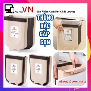 Thùng Rác Gấp Gọn MINI Thông Minh Treo Cạnh Tủ Bếp Size (13.5 x 16.5cm) - Thùng Rác Mini Treo Cạnh Cửa Gấp Gọn Đa Năng Tiện Lợi