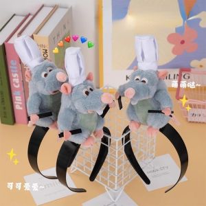 Disney Ratatouille Hairband Kawaii Cartoon Cute Plush Doll Headband Wide Edge Hairclip Photography Props Headwear Creative Girl Festival Gift