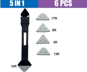 5 In 1 Silicone Scraper Sealant Smooth Remover Tool Set Caulking Finisher Smooth Grout Kit Floor Mould Removal Hand Tools Set