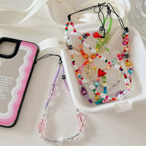 Silver White Bear Celebrity Mobile Phone Chain Colorful Crystal Cute Lanyard for Digital Accessories Universal Models