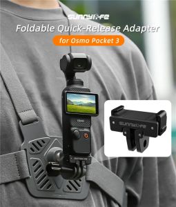 Sunnylife Quick Release Adapter For DJI Pocket 3 Foldable Extension Mount Bracket with 1/4" Screw Hole Tripod Adapter