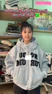 Áo Khoác Nỉ Hoodie Cặp Đôi Nam Nữ Logo Thêu Nổi NQ30 Có Túi Trong Nón To Chống Nắng