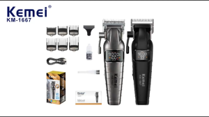 Kemei Km-1667 Electric 2500mAh Li-battery Cordless Hair Clipper 9000RPM Ceramic Blade Adjustable USB Salon Business Trimmer Male
