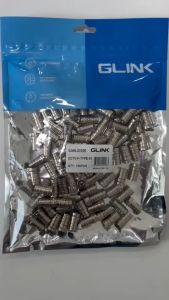 Glink หัว F-TYPE RG6 แบบบีบ สำหรับ CCTV ระบบความปลอดภัย คุณภาพสูง 100PCS/1PACK