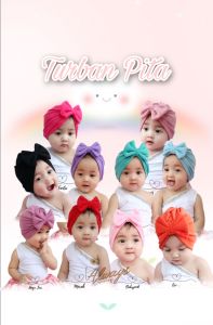Turban Bayi Pita Polos 0-2 Tahun Kupu Kupu / Ciput Baby Newborn / Turban Anak Perempuan