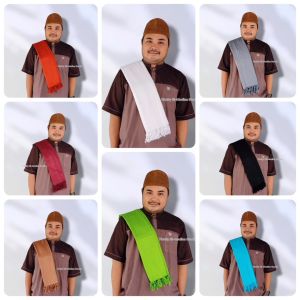 sorban pria keren lembut bahan full rayon polos putih hitam dan warna surban rida solo serban persegi panjang