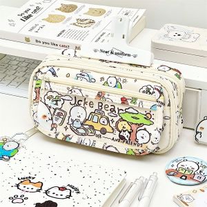 MOWEI | Self-mocking Bear Trendy Multi-layer Large-capacity Zippered Pencil Case