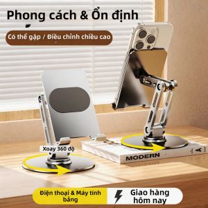 HOOYS | Giá Đỡ Để Bàn Bằng Hợp Kim Nhôm Đa Năng Dành Cho Máy Tính Bảng Và Điện Thoại - Giá Đỡ Văn Phòng Chắc Chắn Xoay Được Chịu Lực Cao