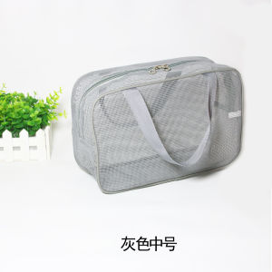 Transparent Plastic Mesh Toiletry Bag Satchel Bath Bag Portable Breathable Bath Buggy Bag Fitness Bath Cosmetic Bag Women