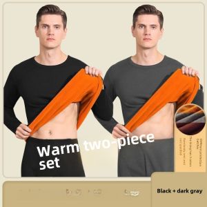 Big Sale Leak-Picking Golden Fleece Heattech Intimates Male Thickened Fleece Lined Heating Winter Autumn Suit Cold-Proof Two-Piece Suit