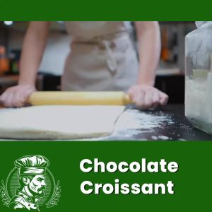 ครัวซองต์ช็อกโกแลต Chocolate Croissant  กรอบนอกนุ่มใน หอมอร่อย หอมเนยแท้ อบสดใหม่ 70g. 1 pcs