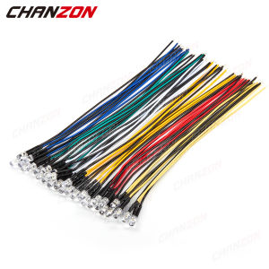 CHANZON | 6 Colors x 5pcs 12V 5mm Prewired LED Diode Kit Light Emitting Warm White Red Green Blue Yellow 9 12 V Cable Wire Assortment Set