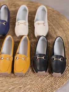 Falimottype)Size 36-40 Womens Black Flat Loafers Fashion Soft Soled Slip-ons Shoes Casual School Student Shoes