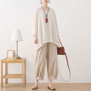 เสื้อเชิ้ตผู้หญิงคอตั้งแขนกุดผ้าไหมฝ้ายสไตล์จีนโบราณฤดูร้อนใหม่ เสื้อเชิ้ตชุดกี่เพ้าสไตล์จีน ทรงหลวม สไตล์วินเทจ