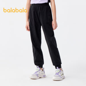 Balabala Girls Pants Childrens Casual Pants 2024 Summer Dress Medium And Large Childrens Printed Anti Mosquito Pants