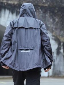 225ROCKBROS Raincoat Waterproof Mens Jacket Raincoat Breathable Reflective Hooded Motorcycle Raincoat Windproof  Mounn Bike Rain Pants Cycling Equipment