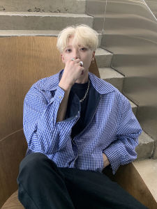 K09sauce New Reversible Coat Mens Spring & Fall American Style Trend Retro Gingham Parka Fancy Jacket