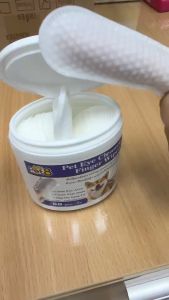 PET8 ผ้าเปียกสวมนิ้วทำความสะอาดใบหู กำจัดไรในหู คราบน้ำตา ) บรรจุ 50 ชิ้น สำหรับสุนัขและแมว