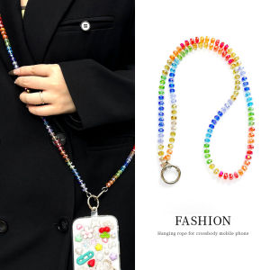 Gaoleduo Luxury Crystal Phone Strap Crossbody Colorful Crystal Wristband Bracelet Backpack Strap Mobile Phone Chain Glittering