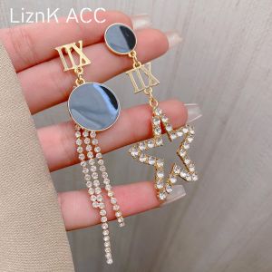 Bông Tai Màu Đen Tình Yêu Đôi Thời Trang Nữ Bất Đối Xứng Thanh Lịch Lưới Màu Đỏ Sang Trọng Phóng Đại Tai Trang Sức Hợp Kim Khắc Đá Quý Nhân Tạo