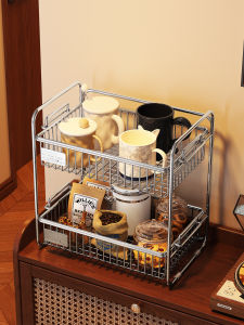 Minimalist Large Capacity Stainless Steel Double Layer Storage Rack