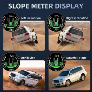 RYSJM | M60 Slope Meter Car GPS HUD Digital Head Up Display Smart Inclinometer Tilt Pitch Angle Inclinometro Auto Intelligent Gauge Car