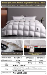Boyang Home Textile | 95 White Goose Down Winter Blanket