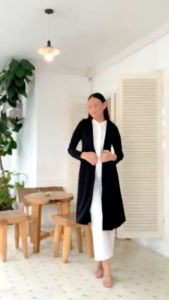 NHM Cardigan Wanita Outer Tunik Muslim Lorenzo BublePop Tebal Bagus Adem Blazer Muslimah