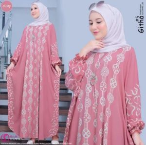 kaftan githa #5/gamis keren/baju muslimah/pakaian wanita/dress women/fashion trendy/bahan rayon super/kain adem/nyaman dipakai