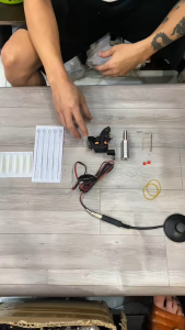 Combo 1 máy xăm hình Worm Hole với mực tập xăm trên da rả