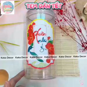 Tem Tết Dán Hộp Quà Giỏ Quà Hộp Bánh Kẹo Hộp Mứt Ngày Tết Decal Trang Trí Tết Xuân 2026 Nhãn Dán Tươi Sáng Bền Đẹp