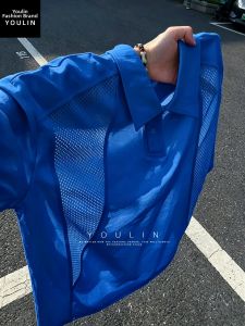 YOULIN | Klein Blue Mesh Breathable Quick-dry Lightweight T-Shirt Polo Short Sleeve