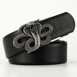 dalidou | Genuine Cow Leather Belt for Men Auto Buckle Extra Long 150cm