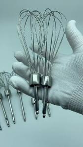【A】New Stainless Steel Egg Beater 12 Wire Eggs Frother Handmade Dessert Supplies For Whisking Beating Stirring