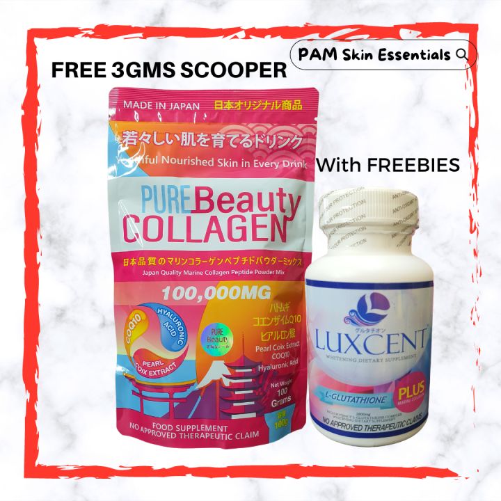 Pure Beauty Collagen and Luxcent Glutathione Combo with FREE SCOOPER Luxcent Luminous Caps Multi-Pack Collagen Supplements Warranty Collagen Product - Lazada | Lazada PH Pure Beauty Collagen and Luxcent Glutathione Combo with FREE SCOOPER Luxcent Luminous Caps Multi-Pack Collagen Supplements Warranty Collagen Product - Lazada | Lazada PH
