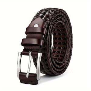 Mens Belt Casual Sports Hollow Woven Waistband Jeans Waistband Gift for Dad or Boyfriend