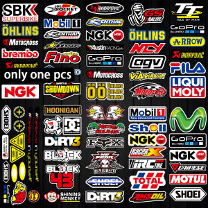 JDM Reflective Stickers Motorcycle Movistar Ohlins NGK SBK MOTUL SHOEL Akrapovic Arai BRICK Vinyl Emblem Waterproof Scratch Hologram Decorative Accessories for Toyota Honda Click Yamaha Mio SUZUKI KAWASAKI