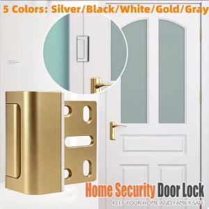 Upgrade Home Security Door Lock Childproof Door Reinforcement Lock with 3 Inch Stop Child Night Locks for Inward Swinging Door