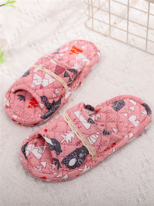 รองเท้าแตะผ้าฝ้ายแท้เด็ก รองเท้าแตะพื้นผ้าสำหรับฤดูร้อน ฤดูใบไม้ร่วง ฤดูหนาว สำหรับใช้ในบ้าน พื้นนุ่มไม่ทำลายพื้นไม้ พื้นรองเท้าแบบเงียบ