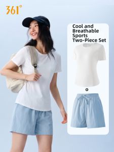 361° | Thin Summer Sportswear Set For Women Short Sleeve Shorts