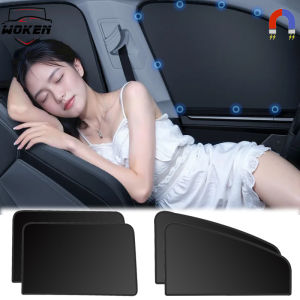 【WOKEN】4PCS Car Magnetic Sun Shade Universal Car Window Sun Shade Sun Protection Blackout Film Privacy Film Side Window Visor Summer Protective Window Film